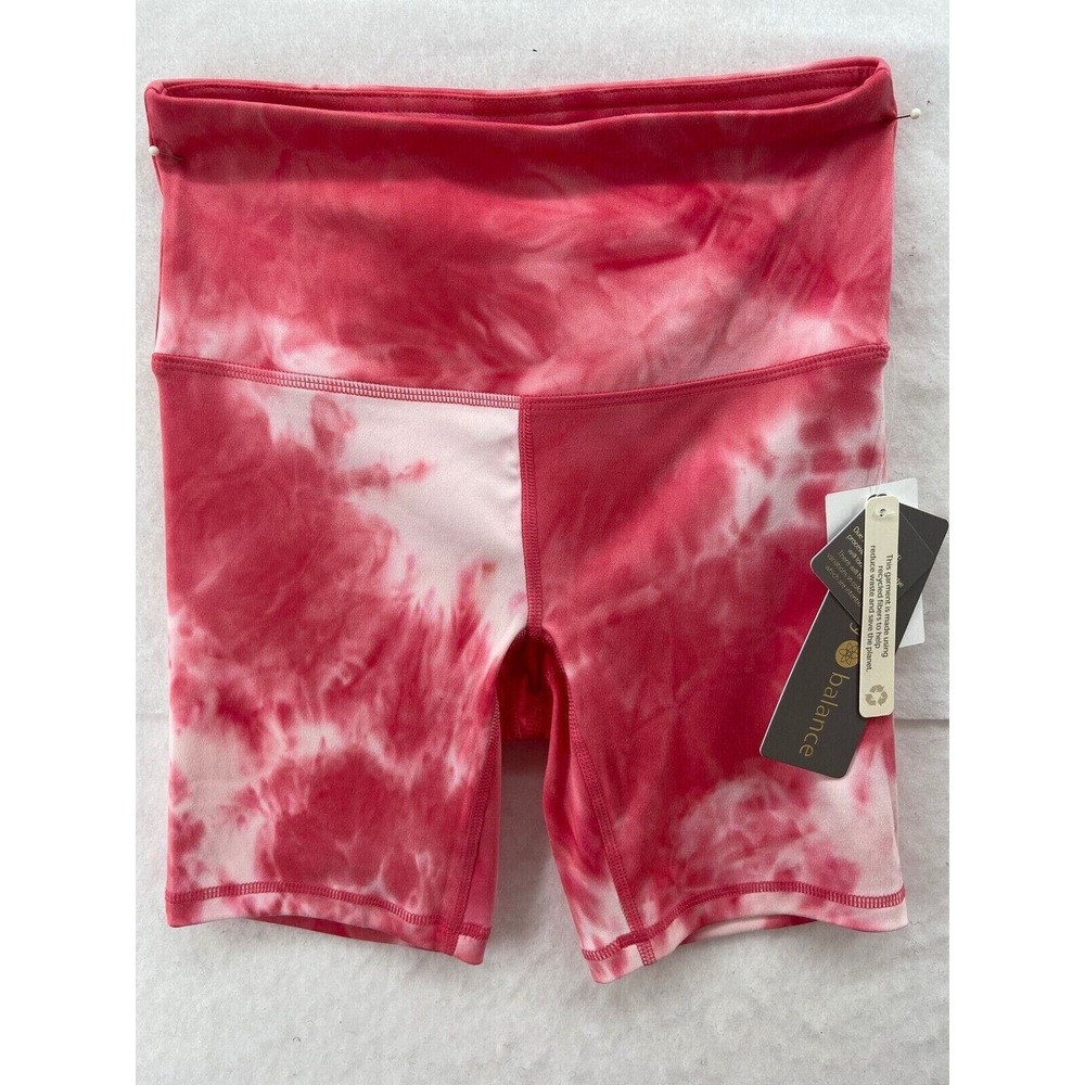 NWT Harmony & Balance Shorts Womens XS Pink Tie Dye Pull On Bike‎ Shorts Pockets